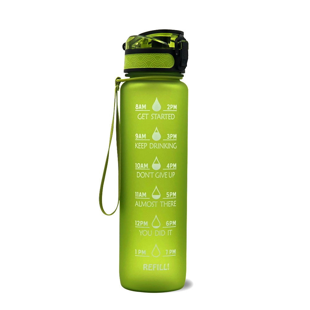 1L Motivational Water Bottle with Time Marker - Fitness