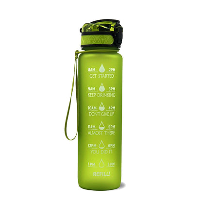 1L Motivational Water Bottle with Time Marker - Fitness