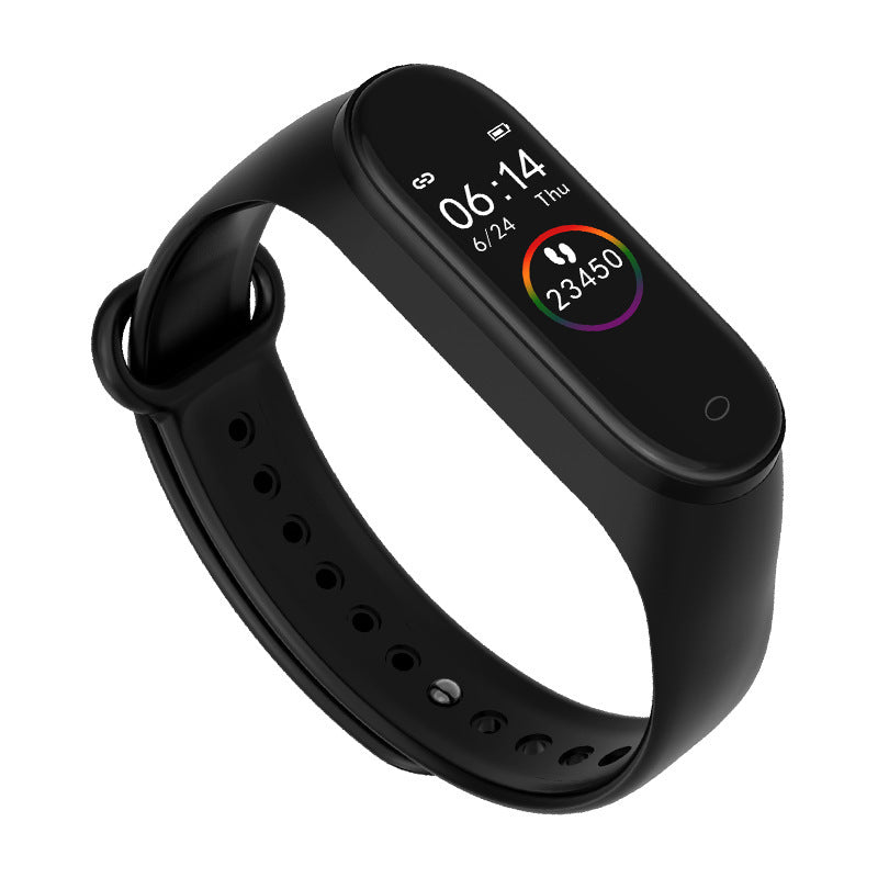 Smart fitness tracker bracelet worn on wrist showing comfortable fit and design