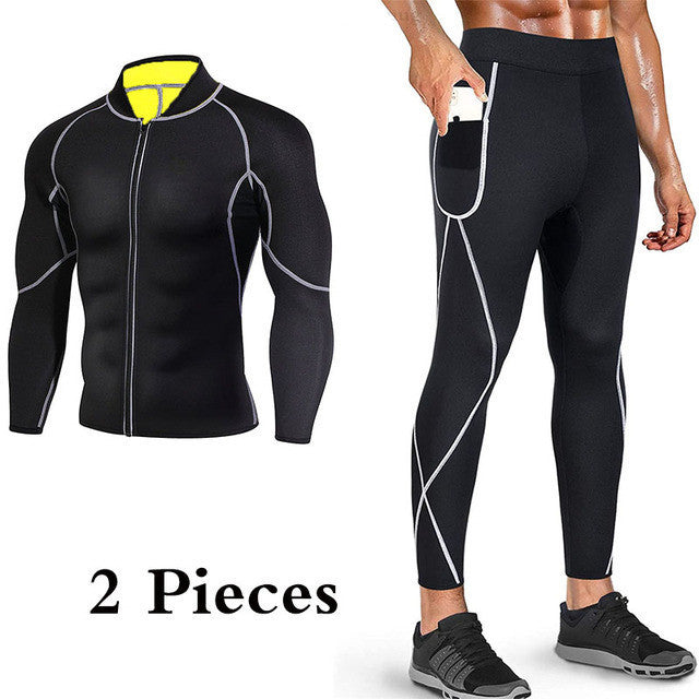 Men's workout sauna suit demonstrating ergonomic design and comfortable fit