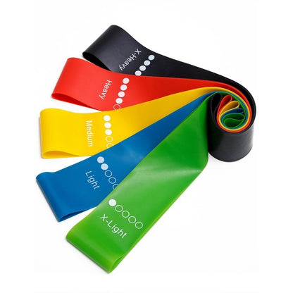 Complete resistance bands set perfect for yoga, pilates and indoor outdoor fitness