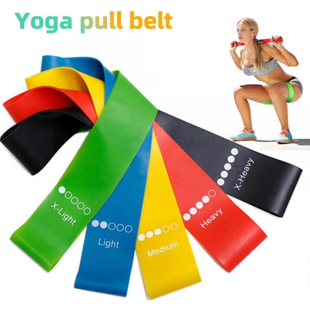 Premium yoga resistance bands set with 5 strength levels for complete body training