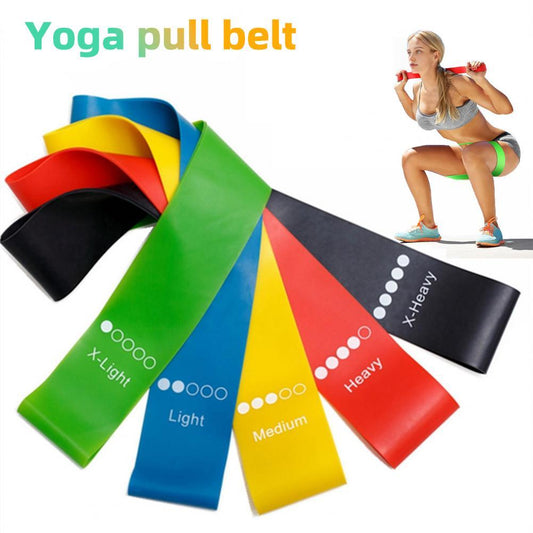 Premium yoga resistance bands set with 5 strength levels for complete body training