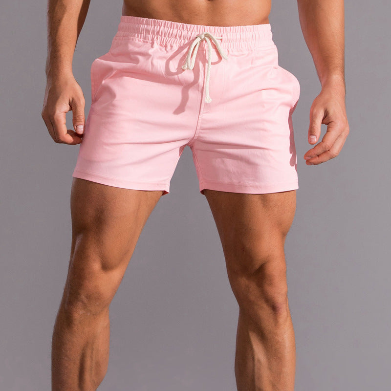 Comfortable fit and construction details of men's cotton casual summer shorts