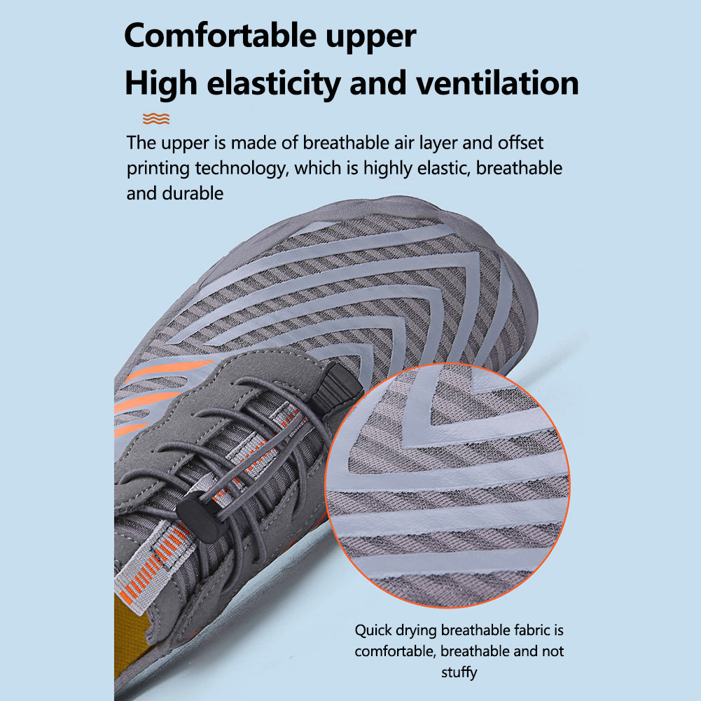 Water shoes being worn during beach walking showing versatile outdoor use