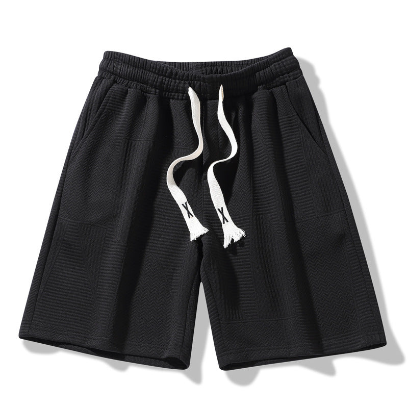 Comfortable loose fit design of plus size men's jacquard shorts perfect for sports activities