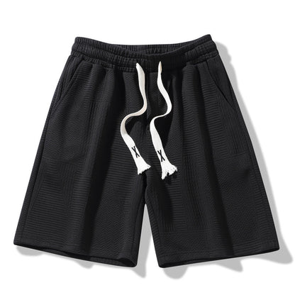 Comfortable loose fit design of plus size men's jacquard shorts perfect for sports activities