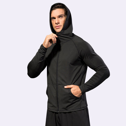 Premium athletic long sleeve demonstrating moisture-wicking fabric and comfortable fit