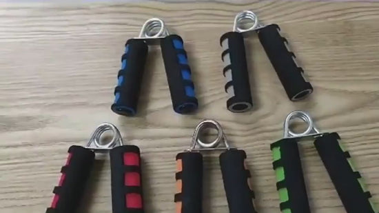 Close-up of ergonomic foam grip design on professional hand grip strengthener