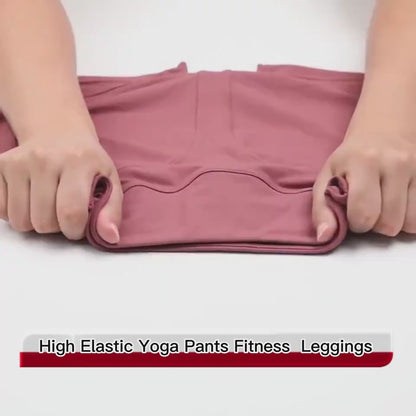  High-waist yoga pants with side pockets perfect for gym and athletic activities